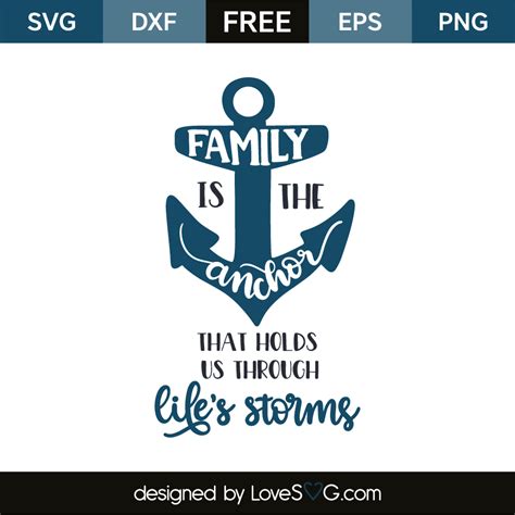 Download Free My Family Is My Anchor SVG Cut Files